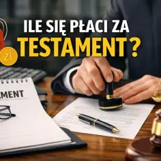 Ile kosztuje spisanie testamentu u notariusza? Na biurku notariusza dokumenty, pieczęć, waga sprawiedliwości i młotek.