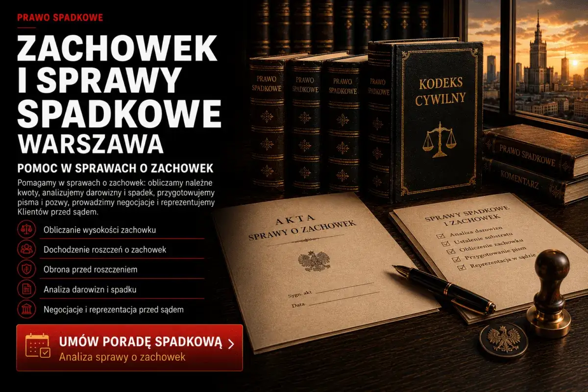 Pomoc prawna w sprawach o zachowek i spadkowych. Analiza darowizn, ustalenie substratu, obrona przed roszczeniem, uniknij wydziedziczenia. Umów poradę.