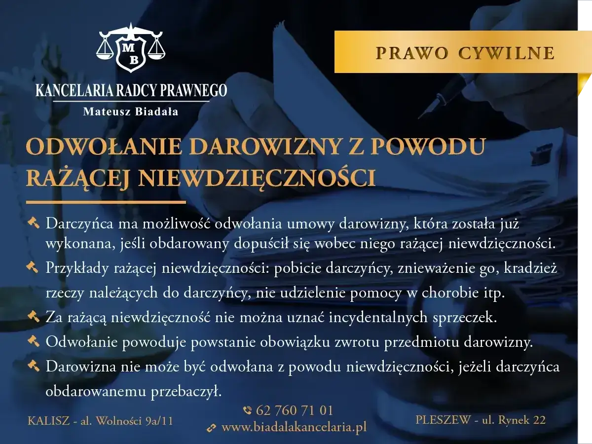 Czy można cofnąć darowiznę z powodu rażącej niewdzięczności? Dowiedz się, kiedy odwołanie darowizny jest możliwe i jakie są jego skutki.